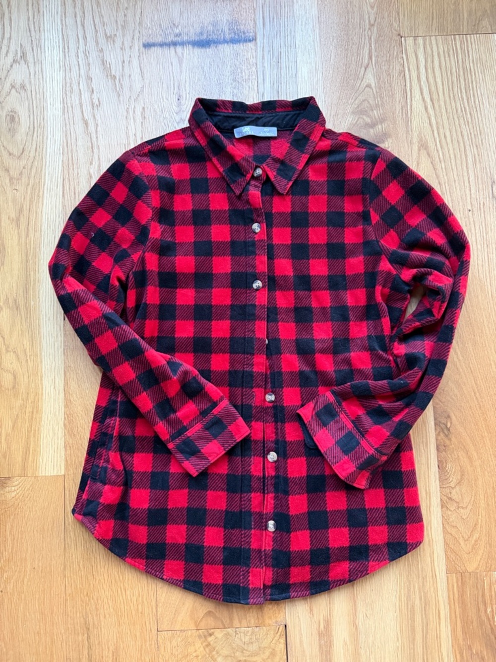 Riders by Lee Red and Black Plaid Button-Down Shirt